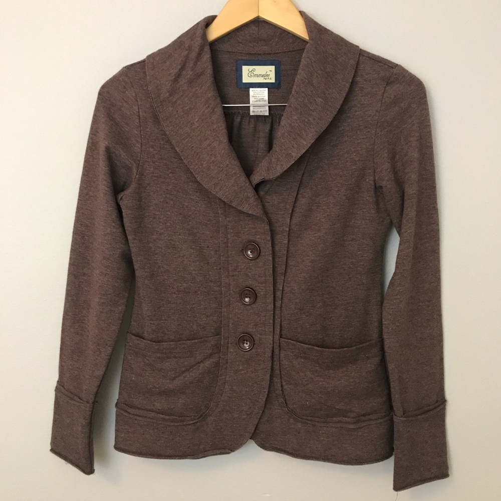 Emallee brown soft button cardigan jacket M